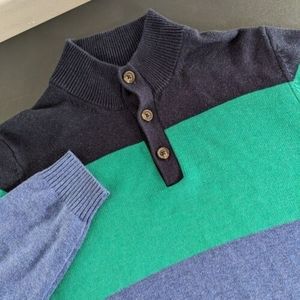 Brooks Brothers Fleece Boys L Men's S‎ Women's M Wool Blend Color Block Sweater